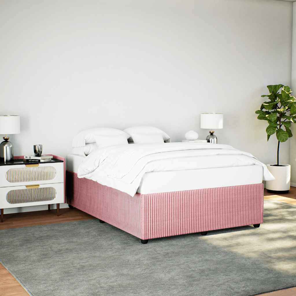 Bedframe fluweel roze 140x190 cm is nu te koop bij PeponiXL, paradijselijk wonen!