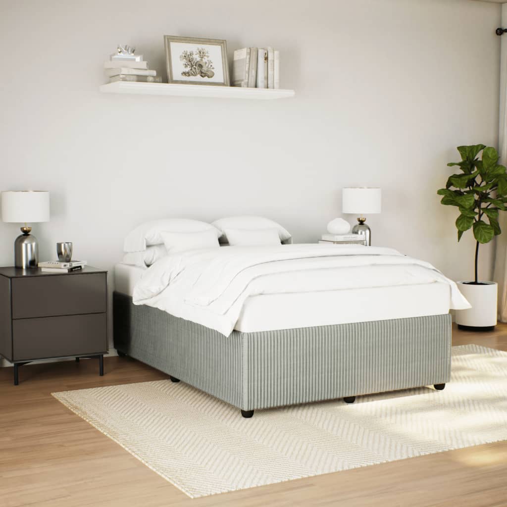 Bedframe zonder matras 140x200 cm fluweel lichtgrijs is nu te koop bij PeponiXL, paradijselijk wonen!