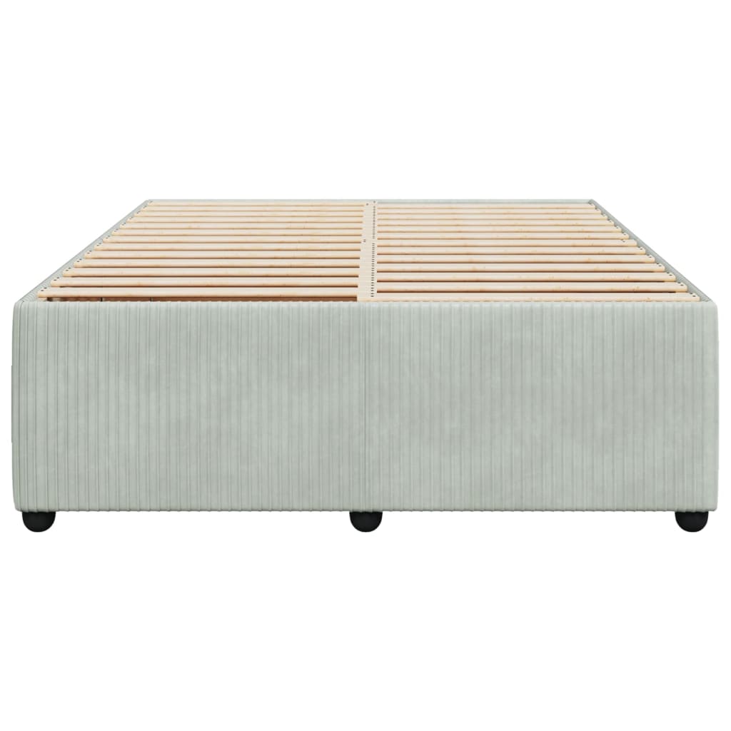 Bedframe zonder matras 140x200 cm fluweel lichtgrijs is nu te koop bij PeponiXL, paradijselijk wonen!
