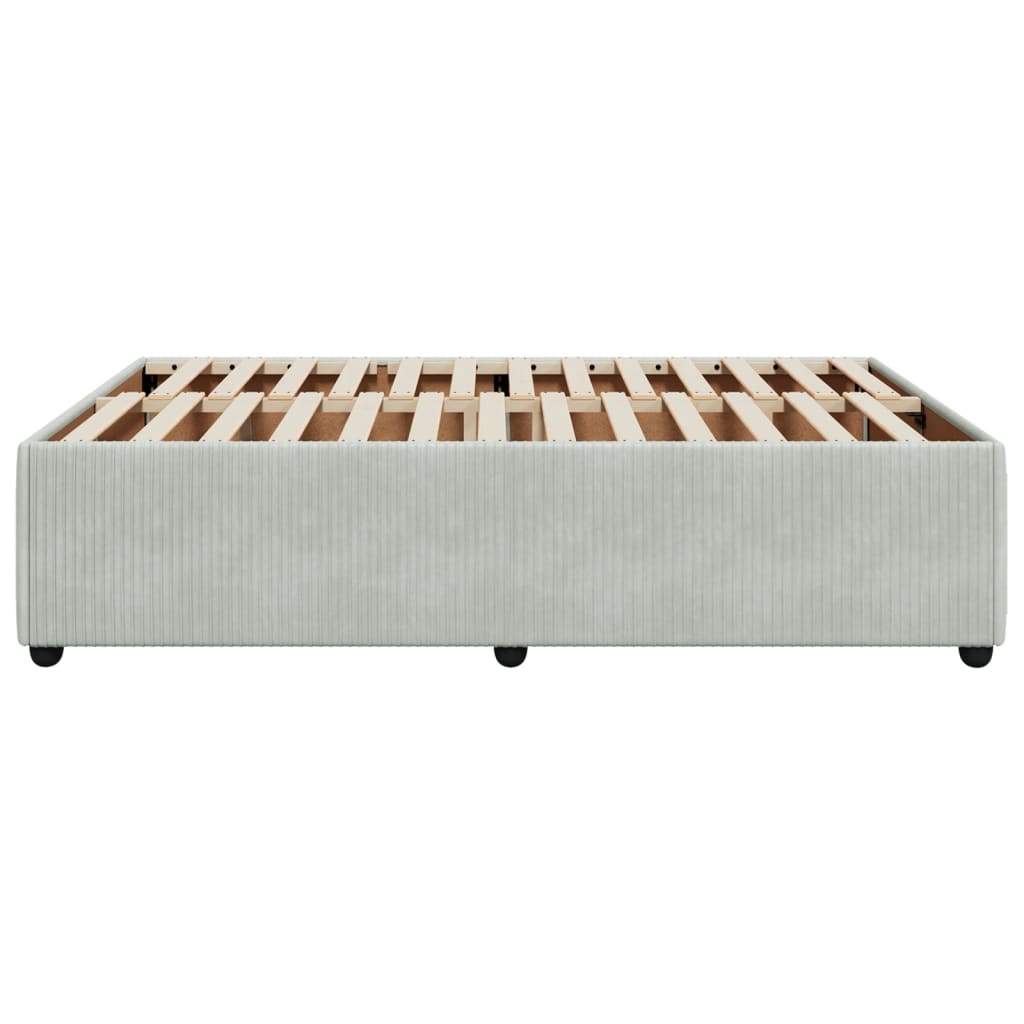 Bedframe zonder matras 140x200 cm fluweel lichtgrijs is nu te koop bij PeponiXL, paradijselijk wonen!