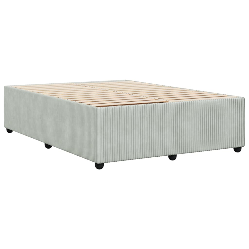 Bedframe zonder matras 140x200 cm fluweel lichtgrijs is nu te koop bij PeponiXL, paradijselijk wonen!