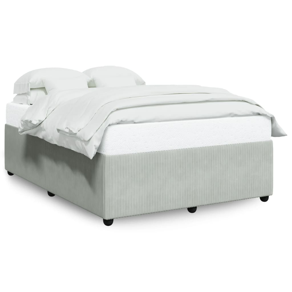 Bedframe zonder matras 140x200 cm fluweel lichtgrijs is nu te koop bij PeponiXL, paradijselijk wonen!