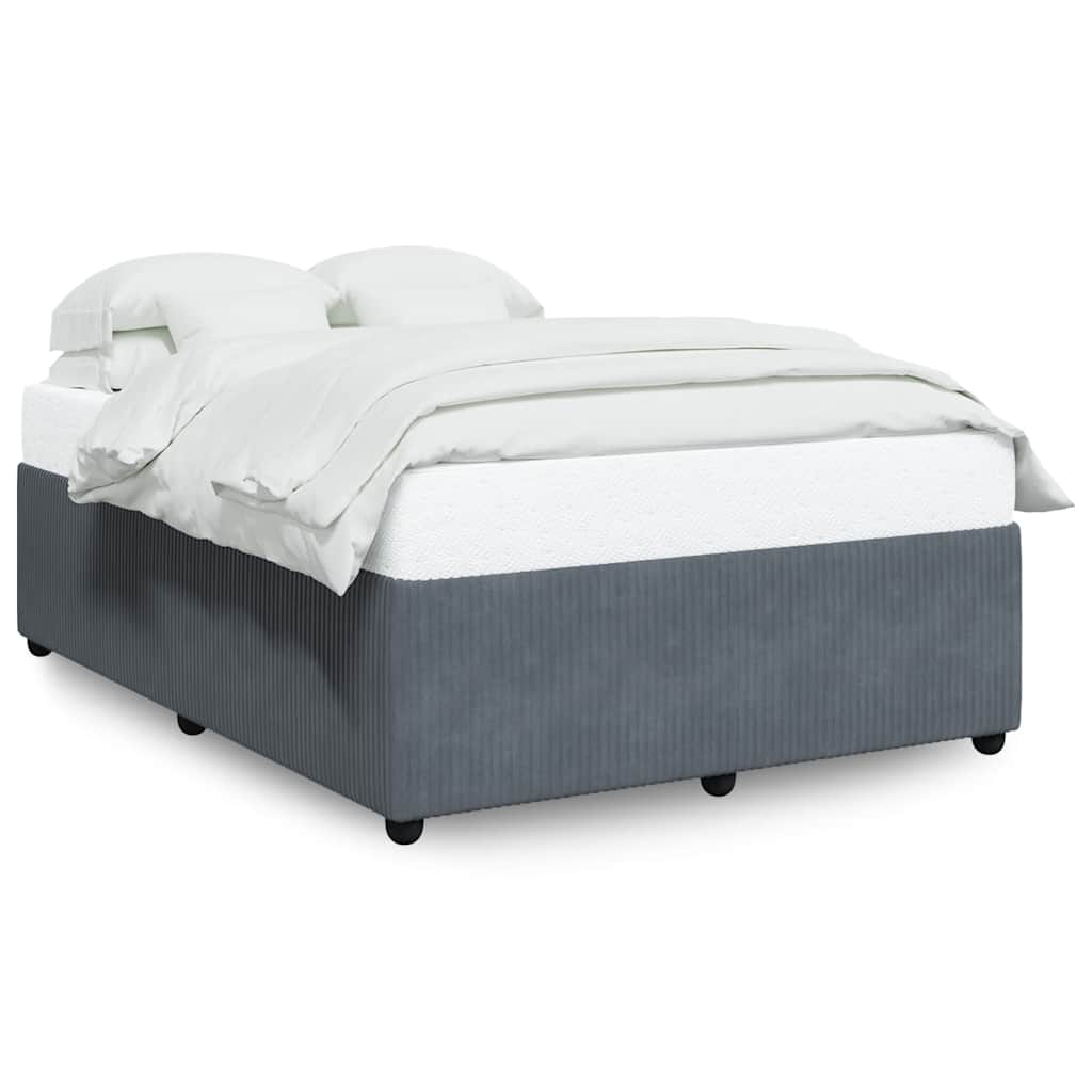 Bedframe zonder matras 140x200 cm fluweel donkergrijs is nu te koop bij PeponiXL, paradijselijk wonen!