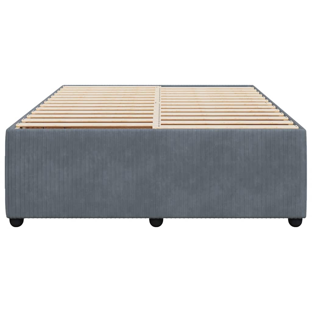 Bedframe zonder matras 140x200 cm fluweel donkergrijs is nu te koop bij PeponiXL, paradijselijk wonen!