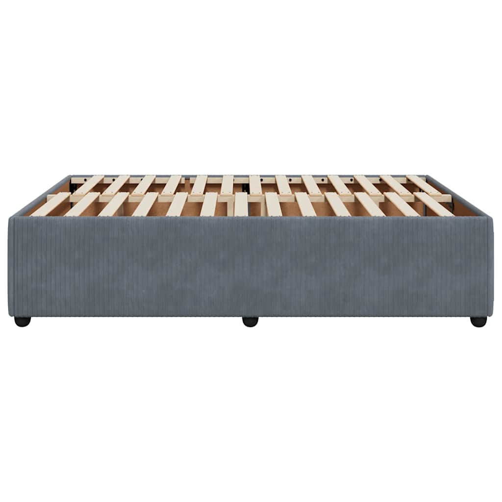 Bedframe zonder matras 140x200 cm fluweel donkergrijs is nu te koop bij PeponiXL, paradijselijk wonen!