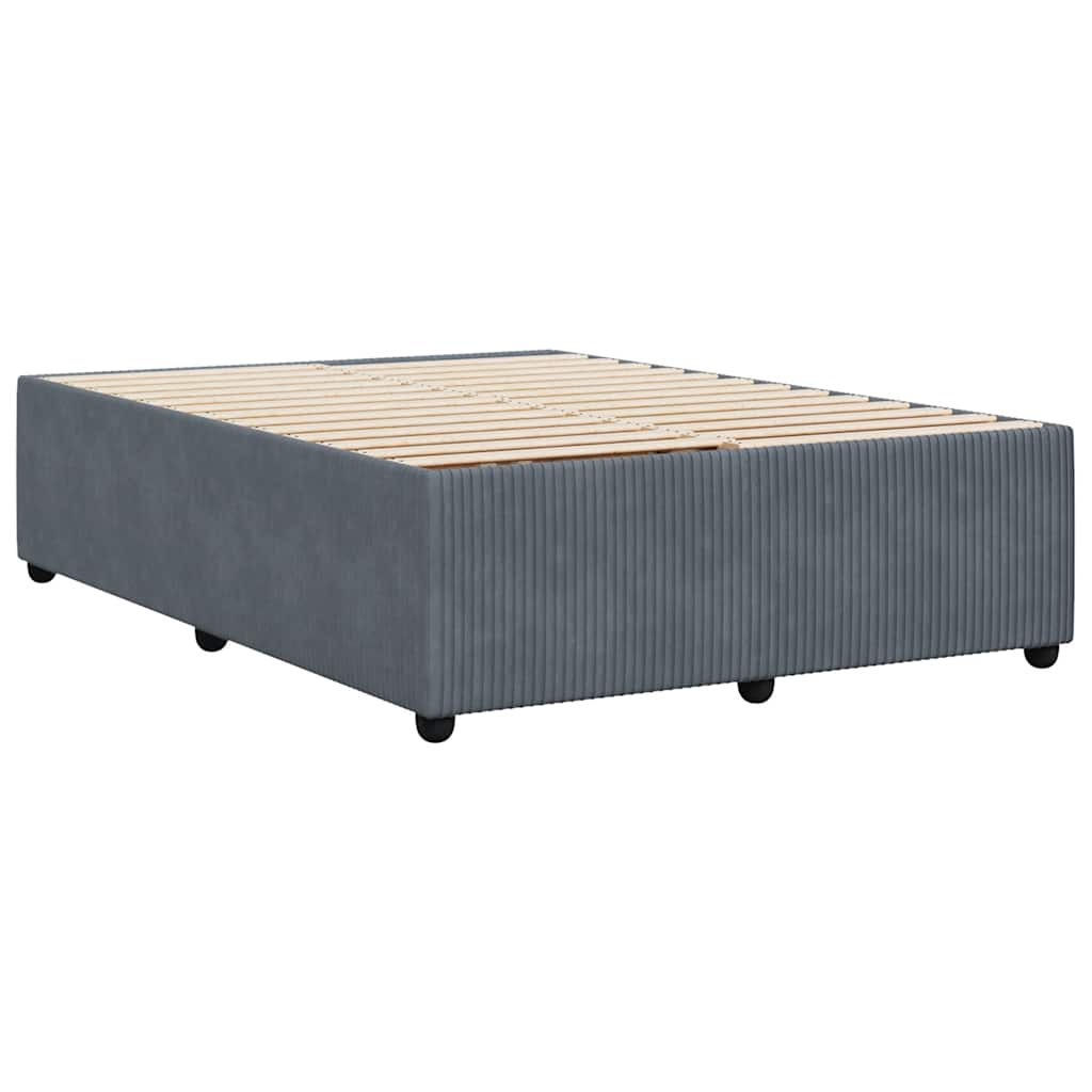 Bedframe zonder matras 140x200 cm fluweel donkergrijs is nu te koop bij PeponiXL, paradijselijk wonen!