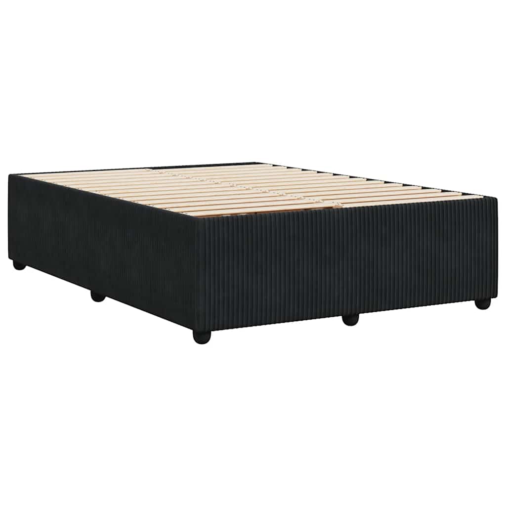 Bedframe zonder matras 140x200 cm fluweel zwart is nu te koop bij PeponiXL, paradijselijk wonen!