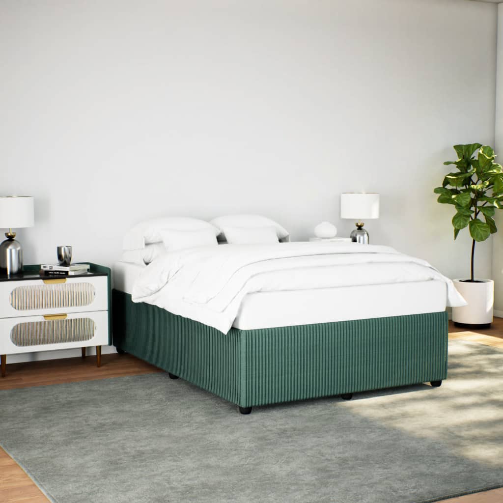 Bedframe zonder matras 140x200 cm fluweel donkergroen is nu te koop bij PeponiXL, paradijselijk wonen!