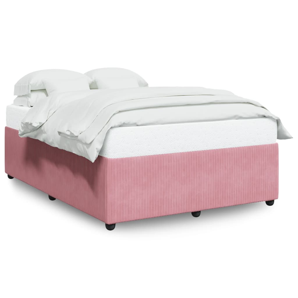 Bedframe fluweel roze 140x200 cm is nu te koop bij PeponiXL, paradijselijk wonen!