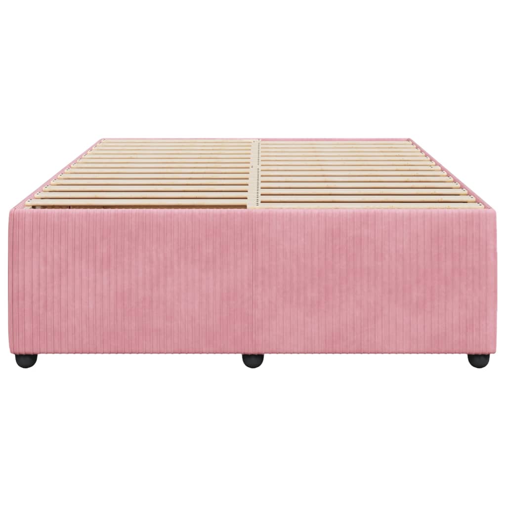 Bedframe fluweel roze 140x200 cm is nu te koop bij PeponiXL, paradijselijk wonen!