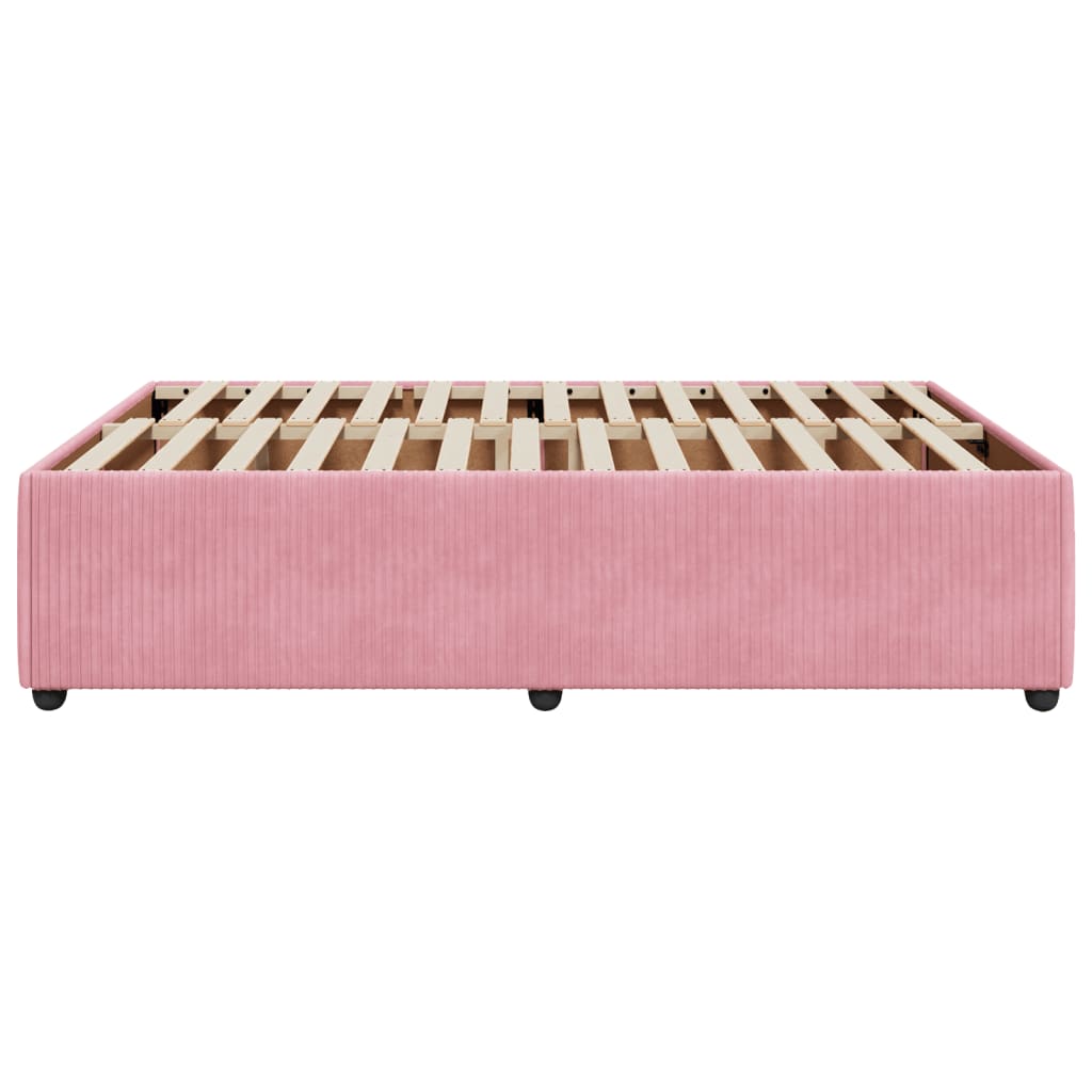 Bedframe fluweel roze 140x200 cm is nu te koop bij PeponiXL, paradijselijk wonen!