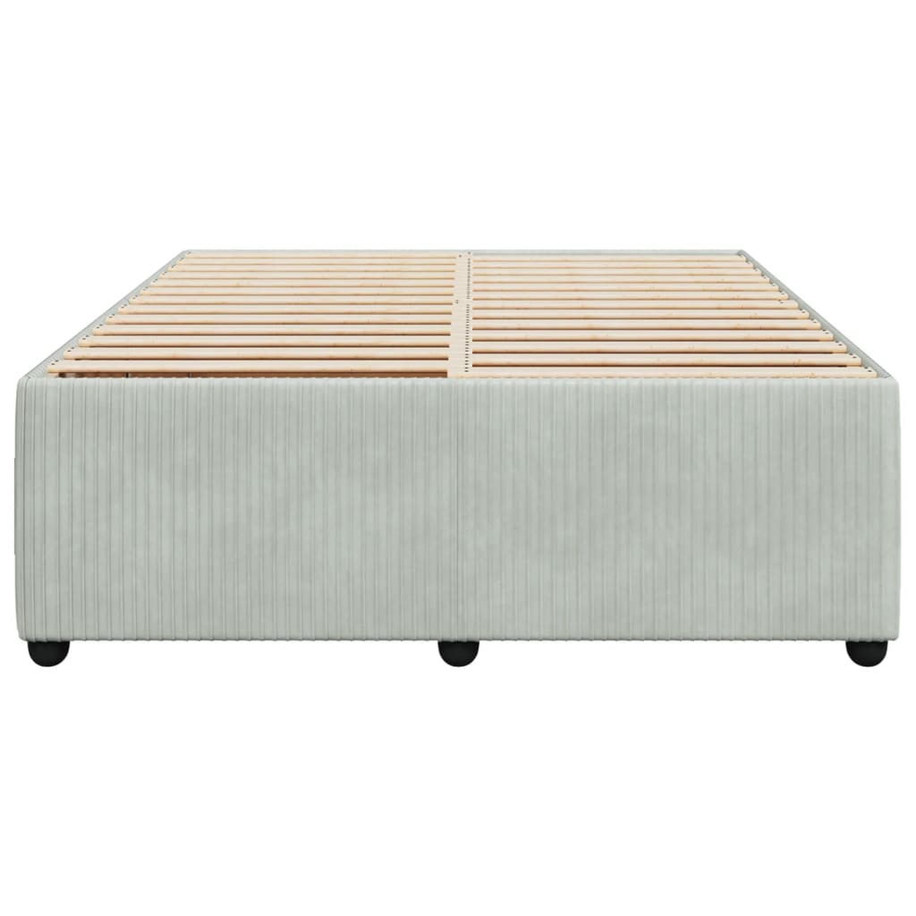 Bedframe zonder matras 160x200 cm fluweel lichtgrijs is nu te koop bij PeponiXL, paradijselijk wonen!