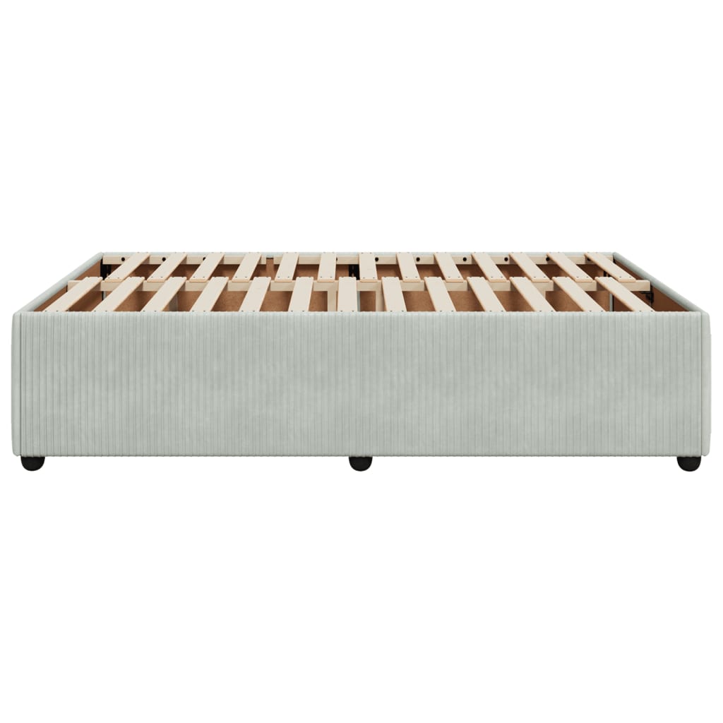 Bedframe zonder matras 160x200 cm fluweel lichtgrijs is nu te koop bij PeponiXL, paradijselijk wonen!
