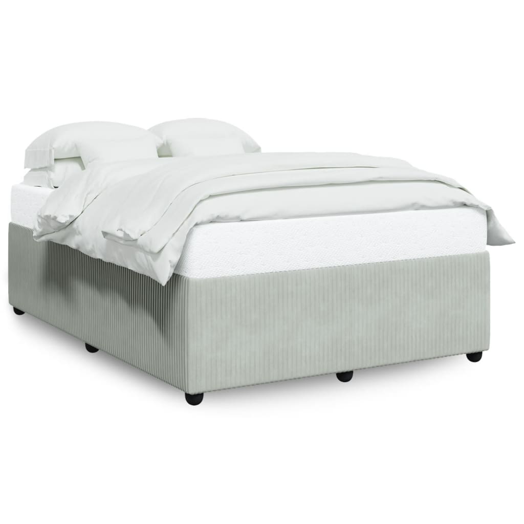 Bedframe zonder matras 160x200 cm fluweel lichtgrijs is nu te koop bij PeponiXL, paradijselijk wonen!