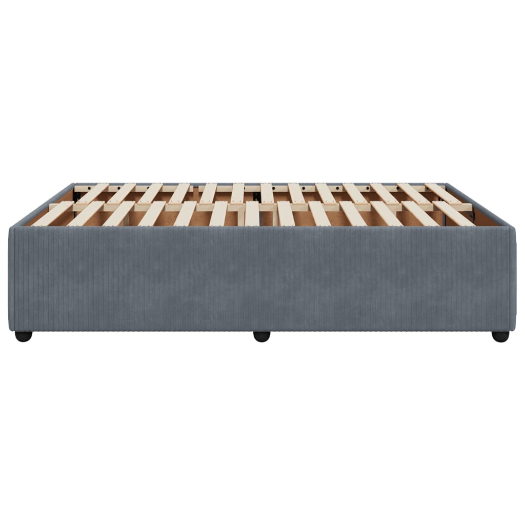 Bedframe zonder matras 160x200 cm fluweel donkergrijs is nu te koop bij PeponiXL, paradijselijk wonen!