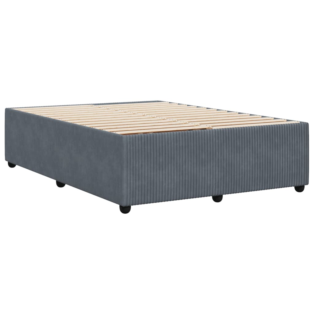 Bedframe zonder matras 160x200 cm fluweel donkergrijs is nu te koop bij PeponiXL, paradijselijk wonen!