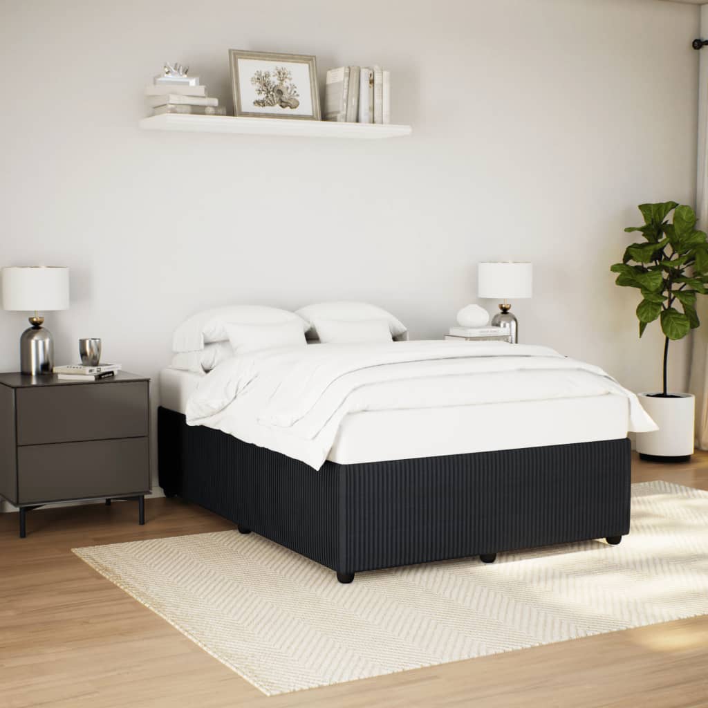 Bedframe zonder matras 160x200 cm fluweel zwart is nu te koop bij PeponiXL, paradijselijk wonen!