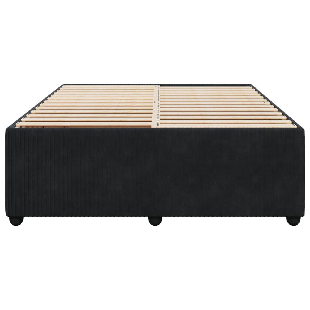 Bedframe zonder matras 160x200 cm fluweel zwart is nu te koop bij PeponiXL, paradijselijk wonen!