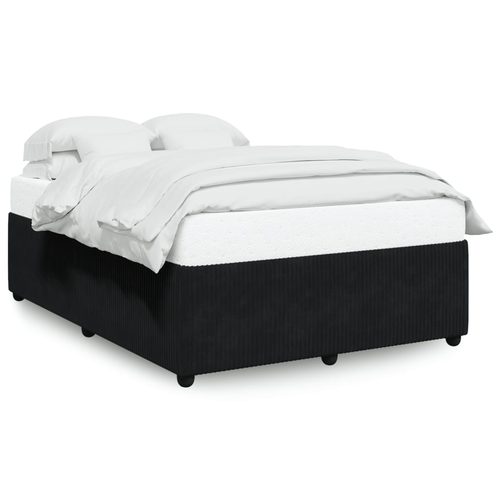 Bedframe zonder matras 160x200 cm fluweel zwart is nu te koop bij PeponiXL, paradijselijk wonen!