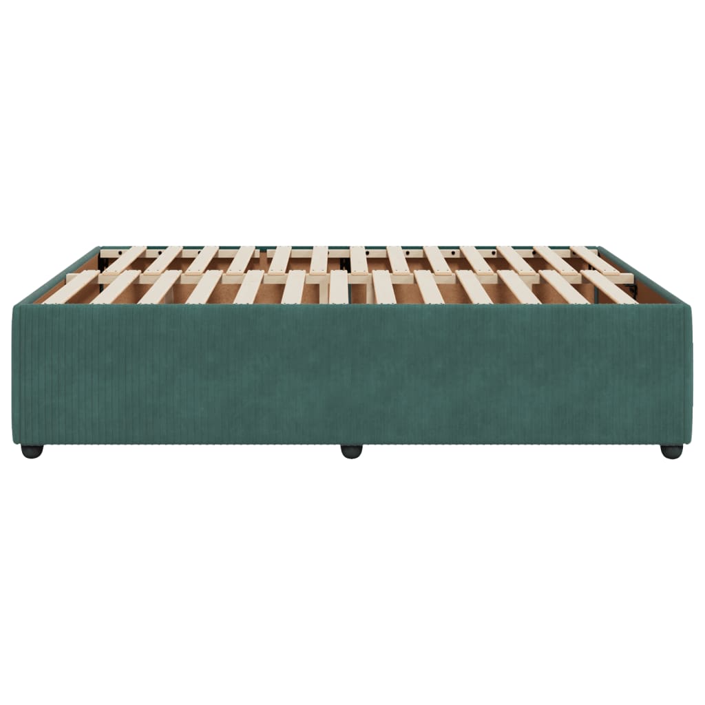 Bedframe zonder matras 160x200 cm fluweel donkergroen is nu te koop bij PeponiXL, paradijselijk wonen!