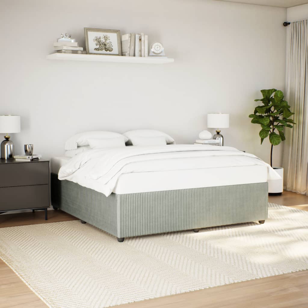 Bedframe zonder matras 180x200 cm fluweel lichtgrijs is nu te koop bij PeponiXL, paradijselijk wonen!