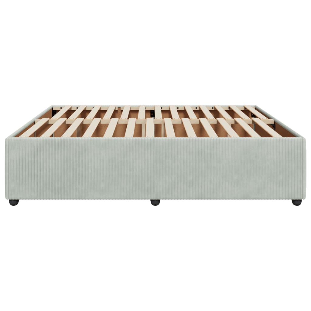 Bedframe zonder matras 180x200 cm fluweel lichtgrijs is nu te koop bij PeponiXL, paradijselijk wonen!