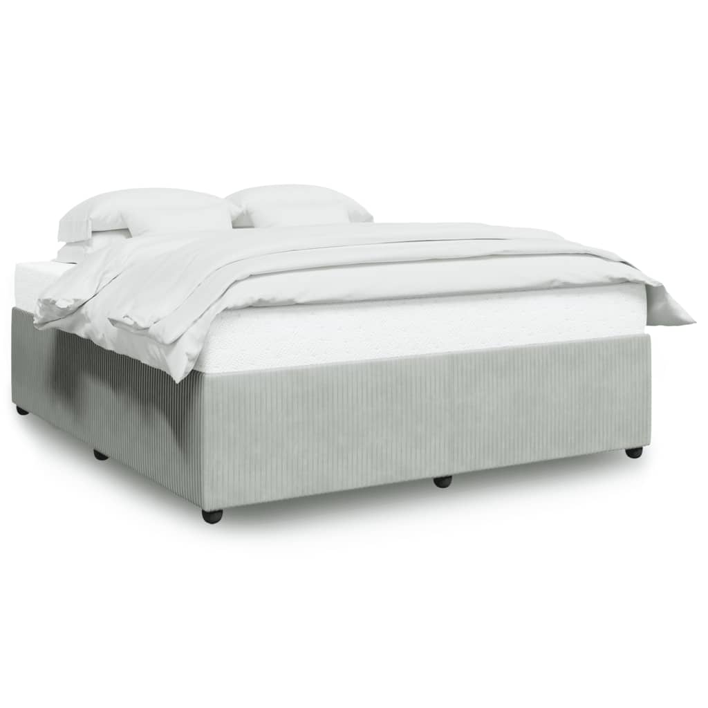 Bedframe zonder matras 180x200 cm fluweel lichtgrijs is nu te koop bij PeponiXL, paradijselijk wonen!