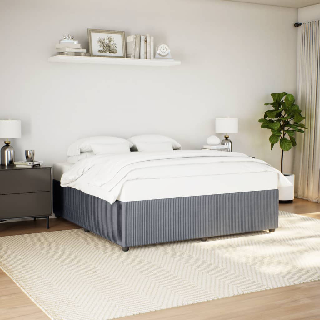 Bedframe zonder matras 180x200 cm fluweel donkergrijs is nu te koop bij PeponiXL, paradijselijk wonen!