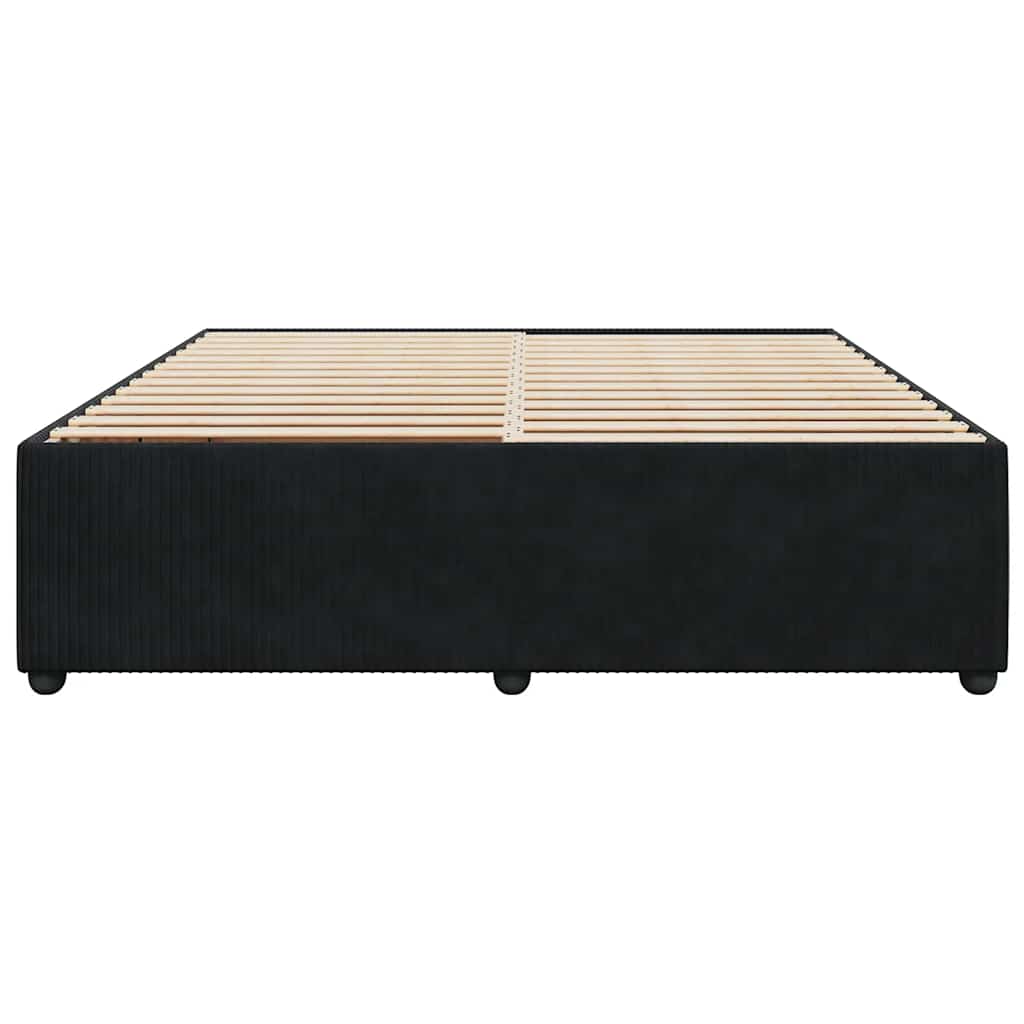 Bedframe zonder matras 180x200 cm fluweel zwart is nu te koop bij PeponiXL, paradijselijk wonen!