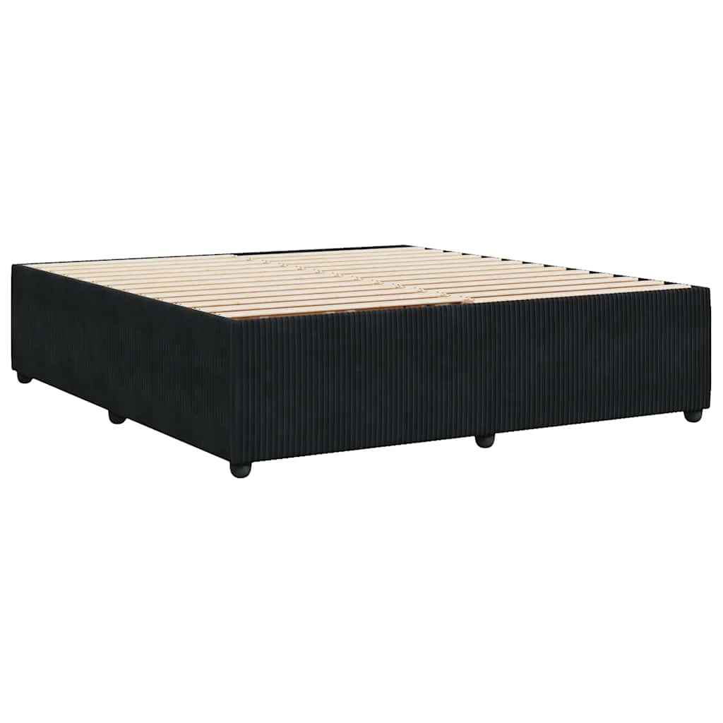 Bedframe zonder matras 180x200 cm fluweel zwart is nu te koop bij PeponiXL, paradijselijk wonen!