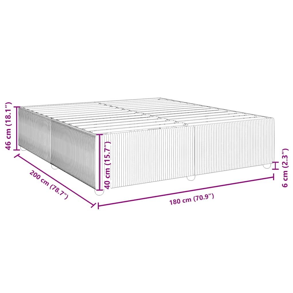 Bedframe zonder matras 180x200 cm fluweel zwart is nu te koop bij PeponiXL, paradijselijk wonen!