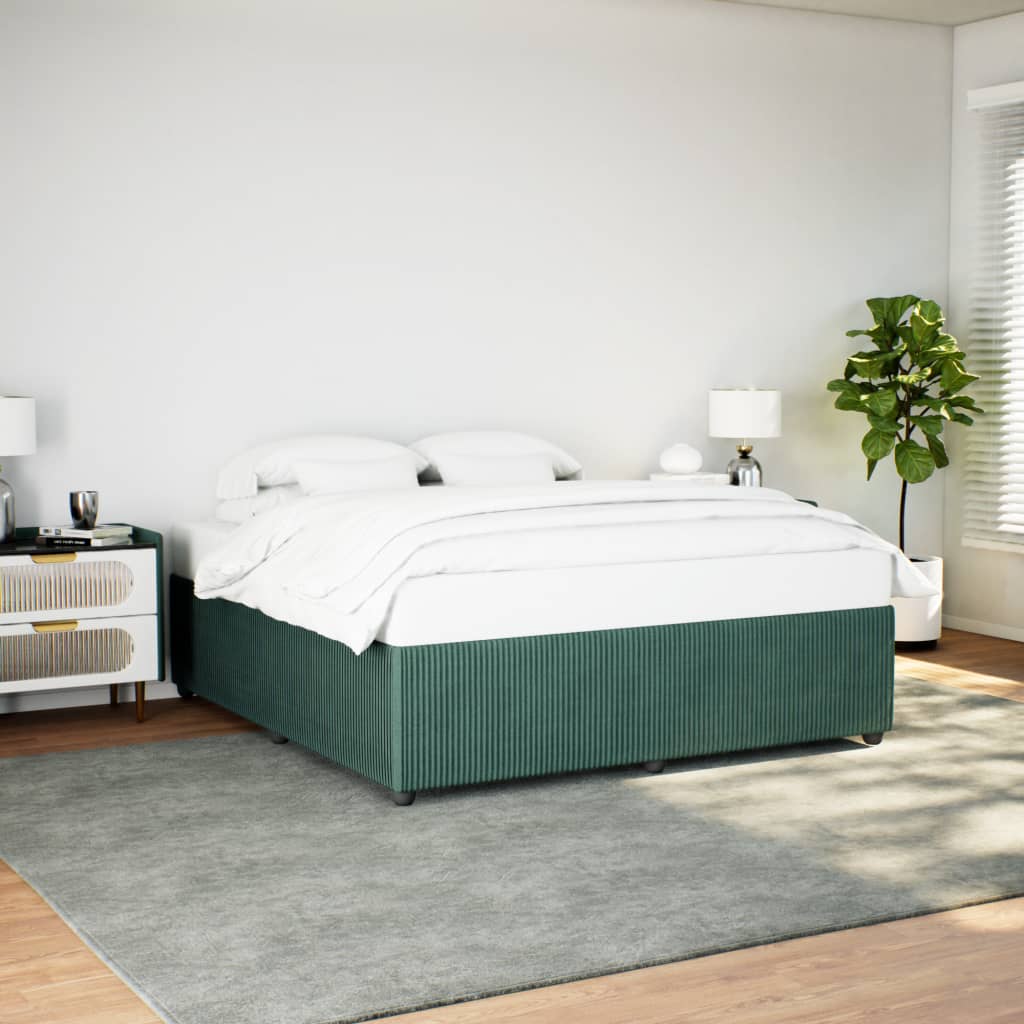 Bedframe zonder matras 180x200 cm fluweel donkergroen is nu te koop bij PeponiXL, paradijselijk wonen!