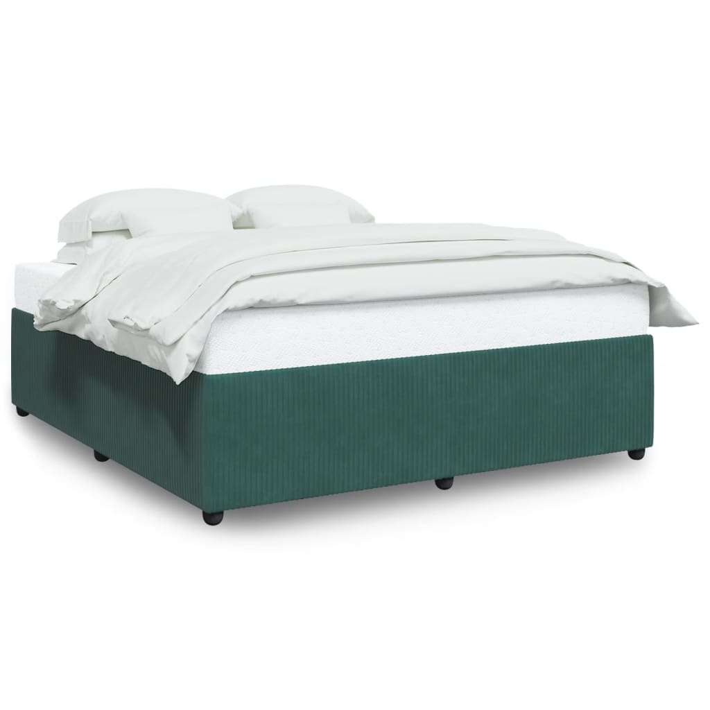 Bedframe zonder matras 180x200 cm fluweel donkergroen is nu te koop bij PeponiXL, paradijselijk wonen!