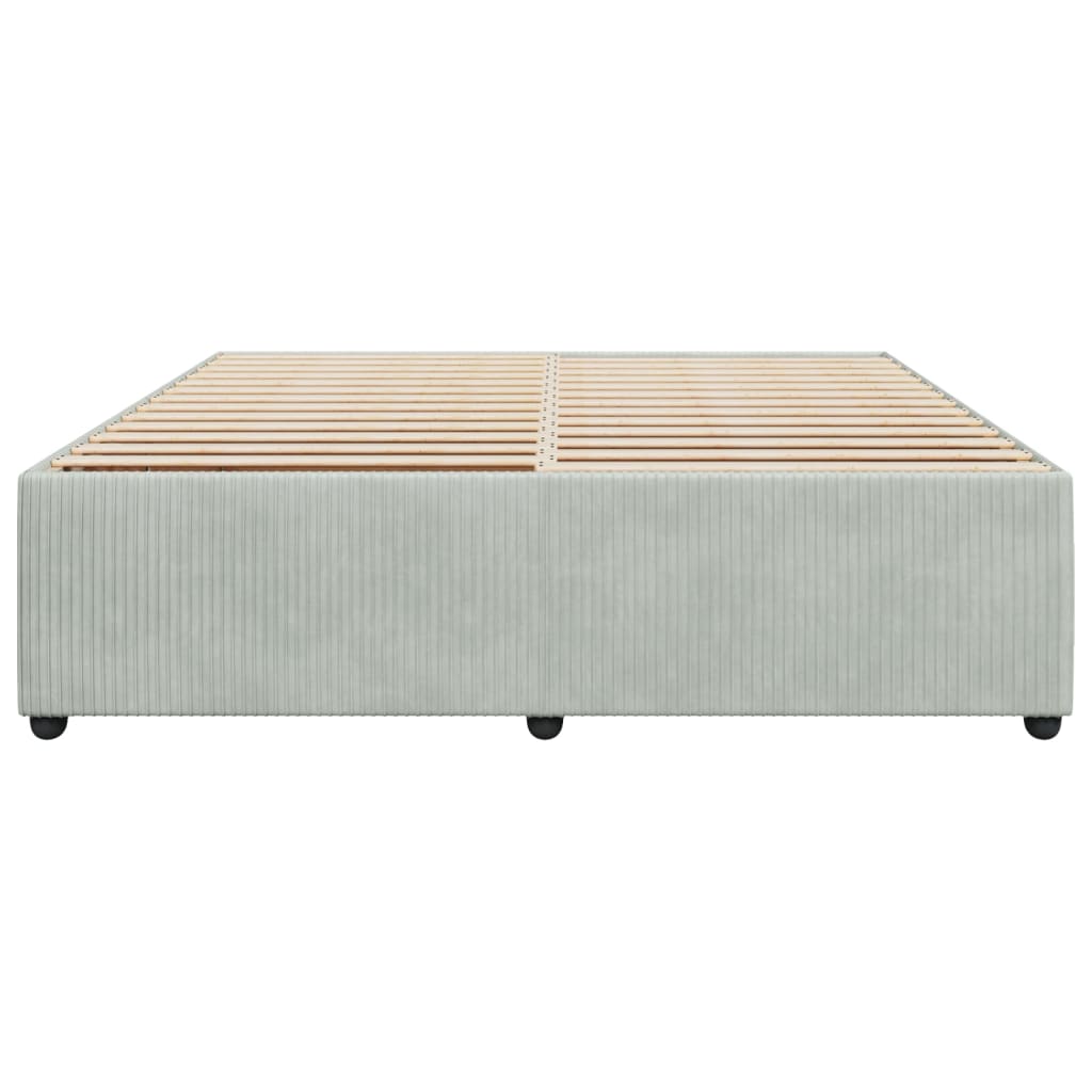Bedframe zonder matras 200x200 cm fluweel lichtgrijs is nu te koop bij PeponiXL, paradijselijk wonen!