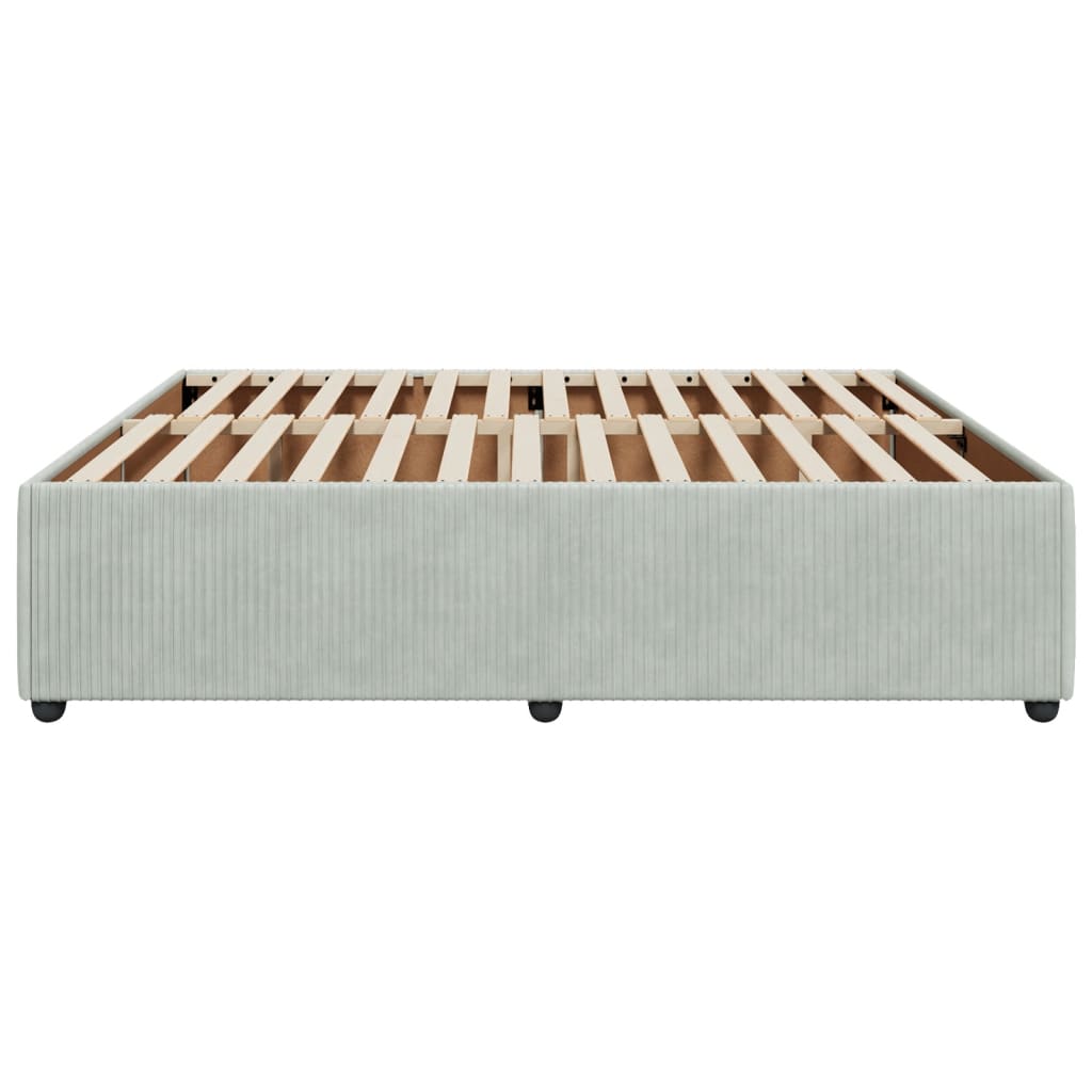 Bedframe zonder matras 200x200 cm fluweel lichtgrijs is nu te koop bij PeponiXL, paradijselijk wonen!