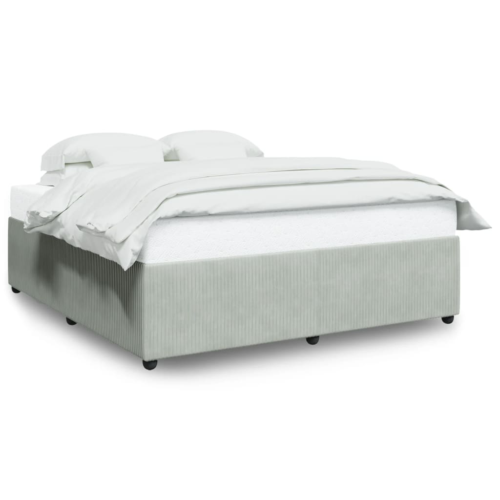 Bedframe zonder matras 200x200 cm fluweel lichtgrijs is nu te koop bij PeponiXL, paradijselijk wonen!