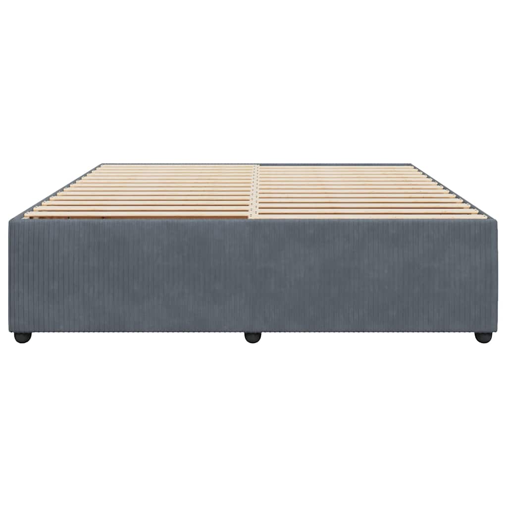 Bedframe zonder matras 200x200 cm fluweel donkergrijs is nu te koop bij PeponiXL, paradijselijk wonen!