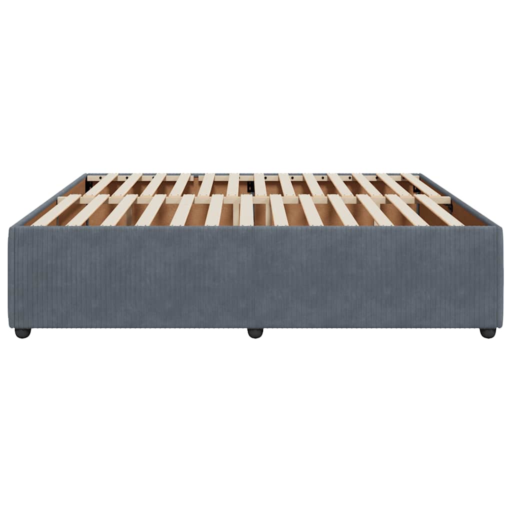 Bedframe zonder matras 200x200 cm fluweel donkergrijs is nu te koop bij PeponiXL, paradijselijk wonen!