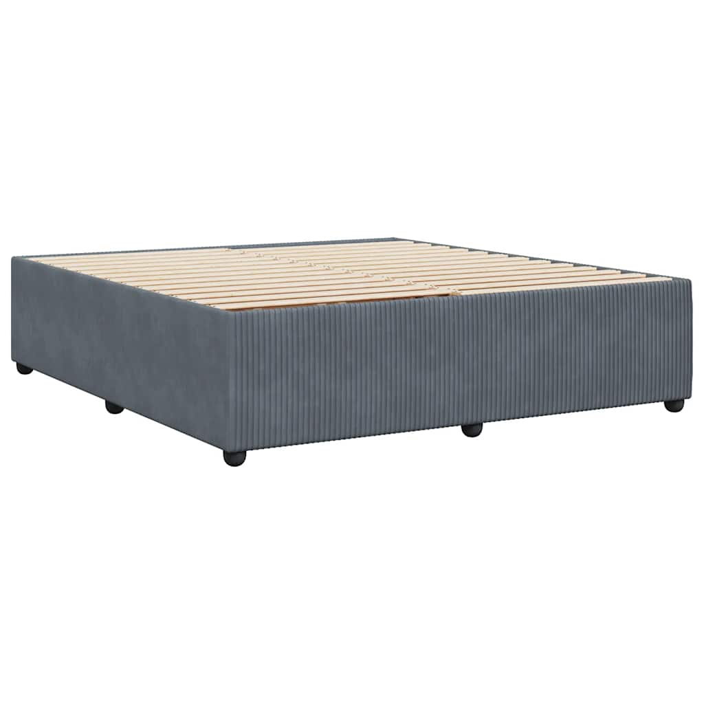 Bedframe zonder matras 200x200 cm fluweel donkergrijs is nu te koop bij PeponiXL, paradijselijk wonen!