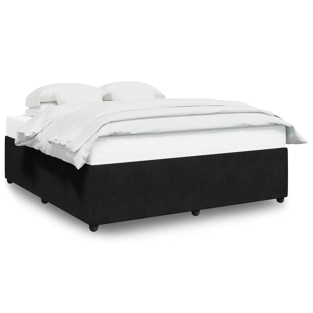 Bedframe zonder matras 200x200 cm fluweel zwart is nu te koop bij PeponiXL, paradijselijk wonen!