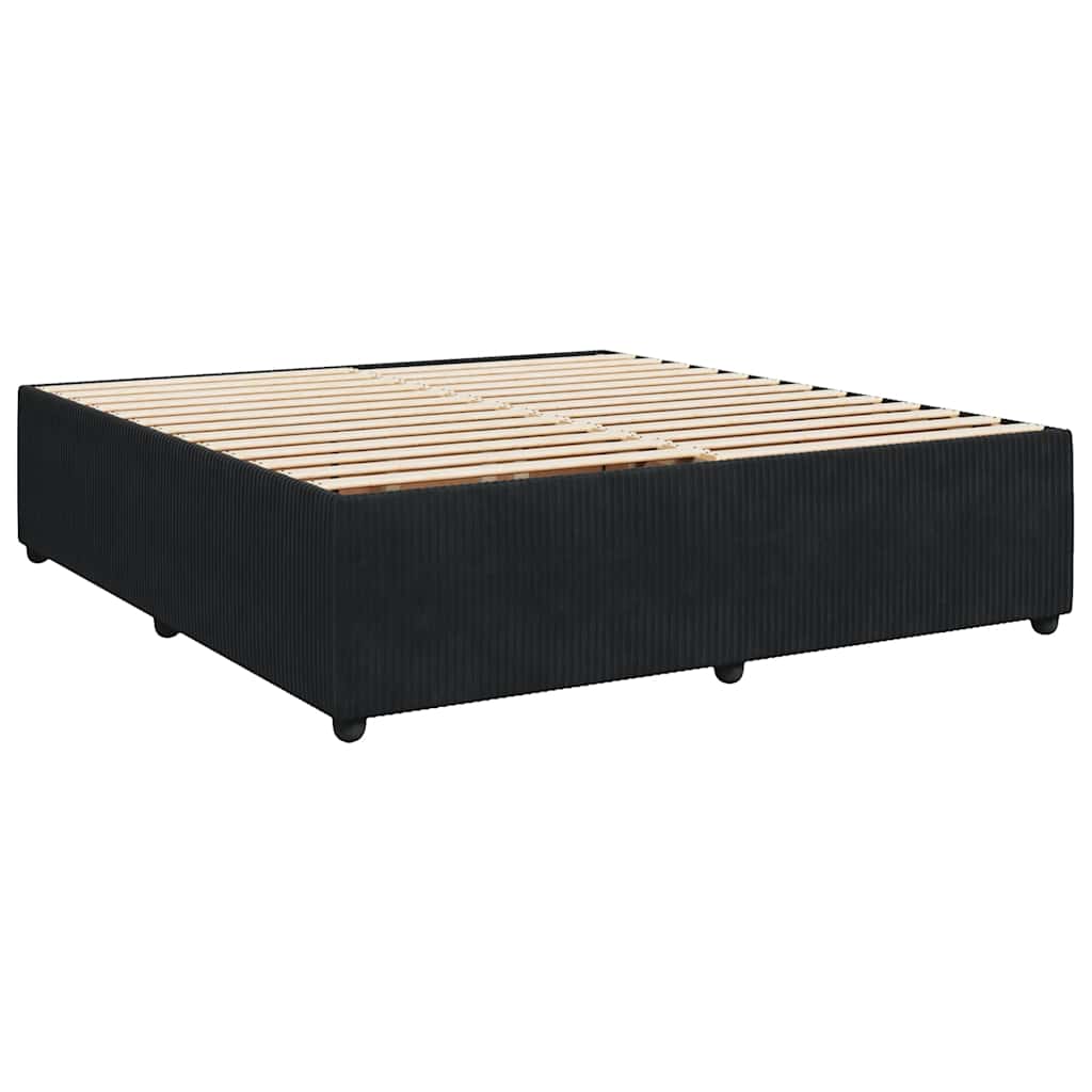 Bedframe zonder matras 200x200 cm fluweel zwart is nu te koop bij PeponiXL, paradijselijk wonen!