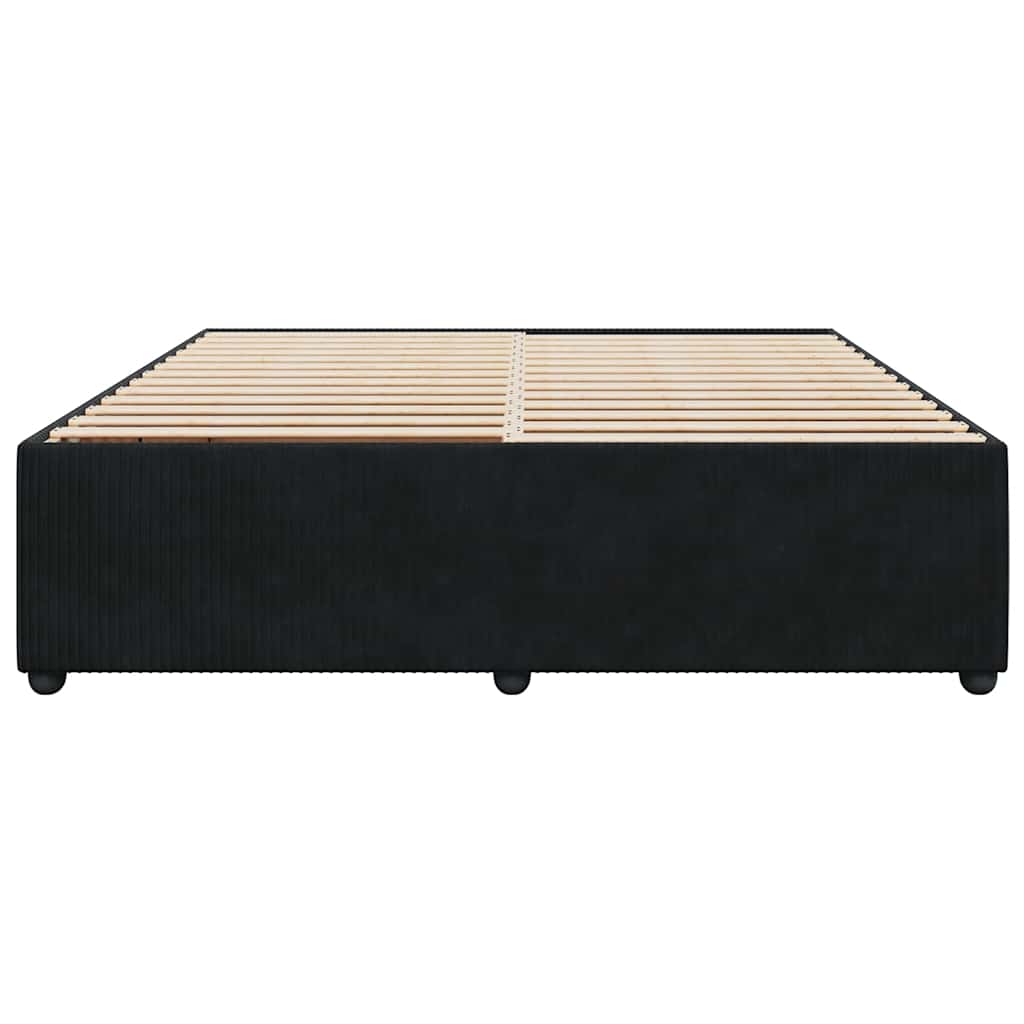 Bedframe zonder matras 200x200 cm fluweel zwart is nu te koop bij PeponiXL, paradijselijk wonen!