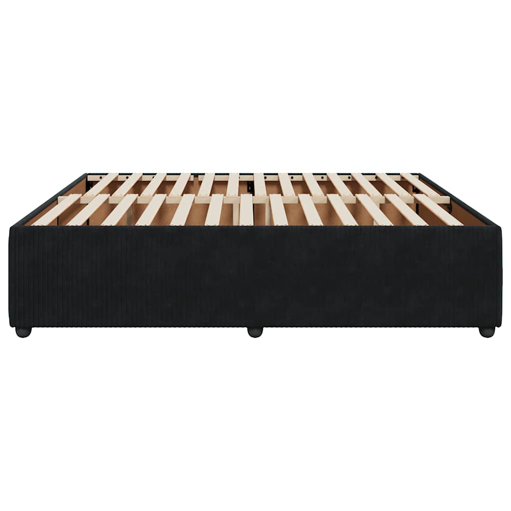Bedframe zonder matras 200x200 cm fluweel zwart is nu te koop bij PeponiXL, paradijselijk wonen!