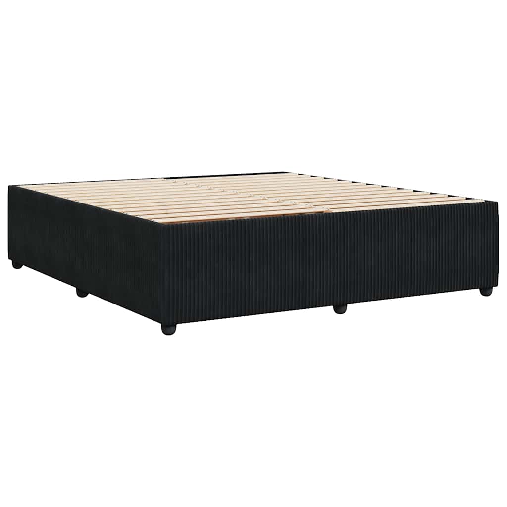 Bedframe zonder matras 200x200 cm fluweel zwart is nu te koop bij PeponiXL, paradijselijk wonen!
