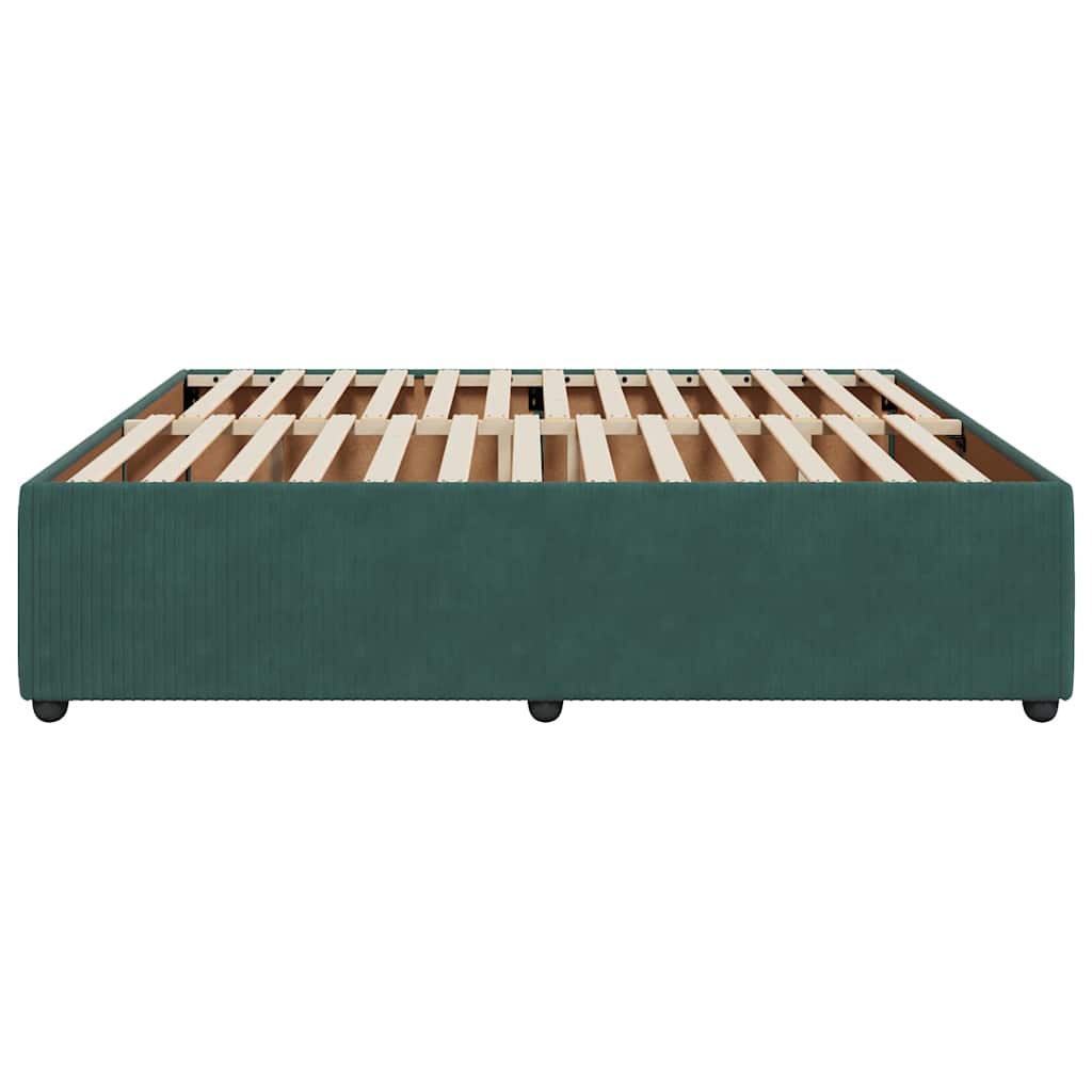 Bedframe zonder matras 200x200 cm fluweel donkergroen is nu te koop bij PeponiXL, paradijselijk wonen!