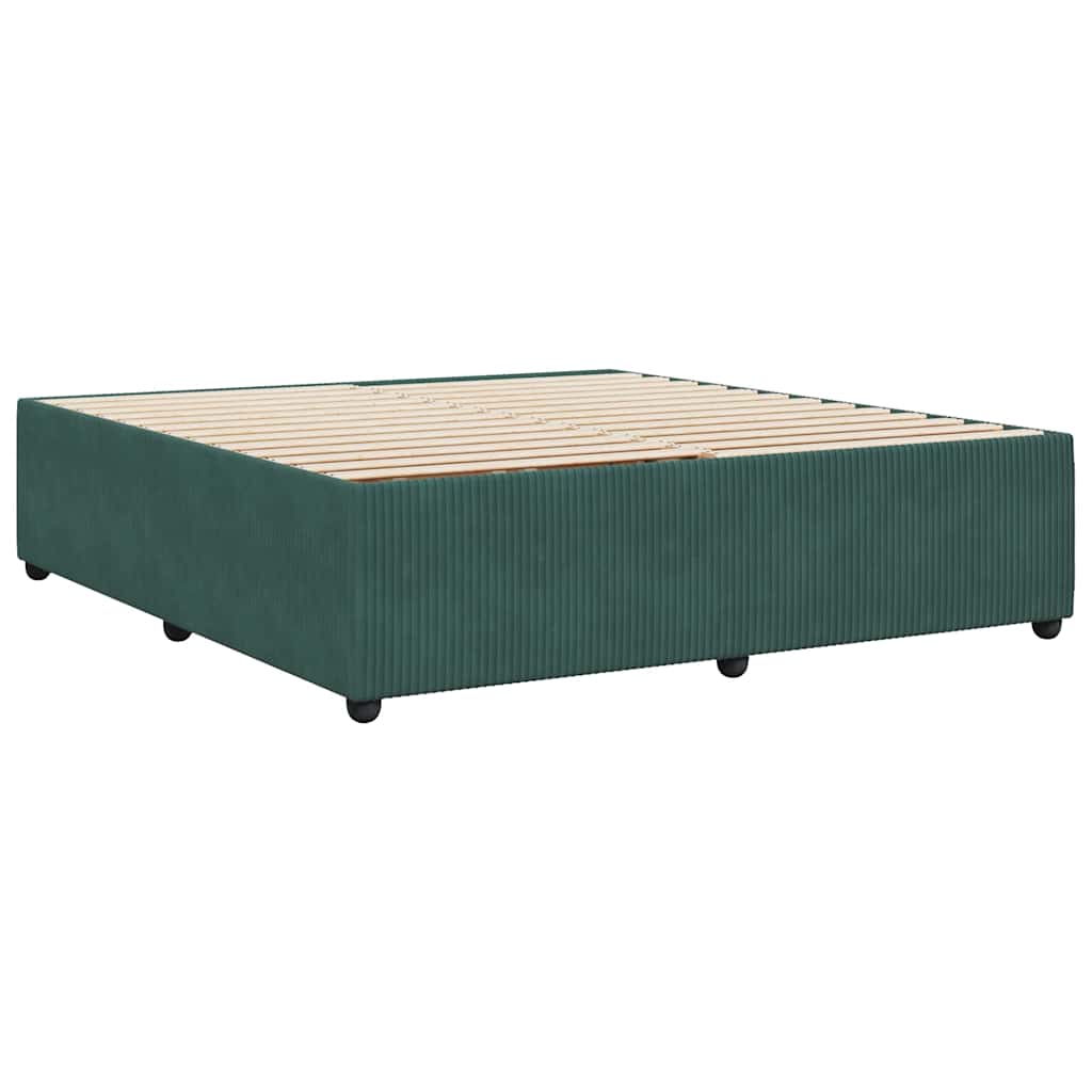 Bedframe zonder matras 200x200 cm fluweel donkergroen is nu te koop bij PeponiXL, paradijselijk wonen!