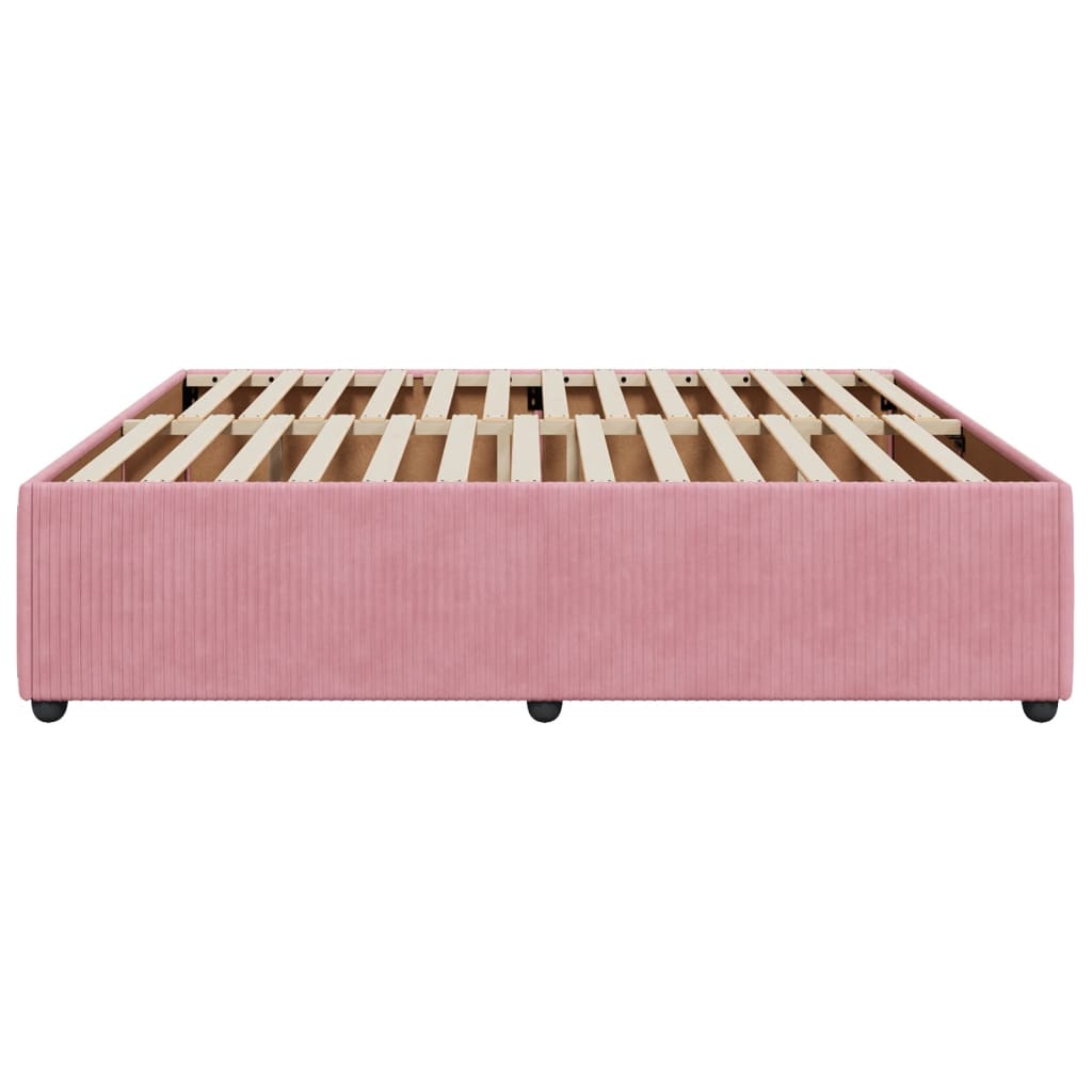 Bedframe fluweel roze 200x200 cm is nu te koop bij PeponiXL, paradijselijk wonen!
