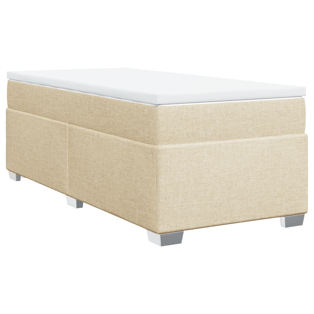 Boxspring met matras stof crèmekleurig 80x200 cm is nu te koop bij PeponiXL, paradijselijk wonen!