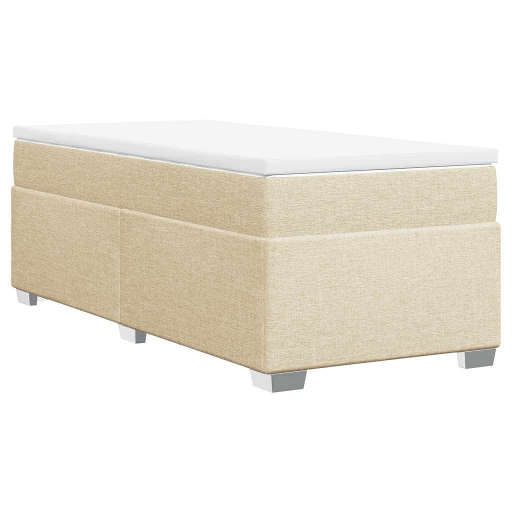 Boxspring met matras stof crèmekleurig 80x200 cm is nu te koop bij PeponiXL, paradijselijk wonen!