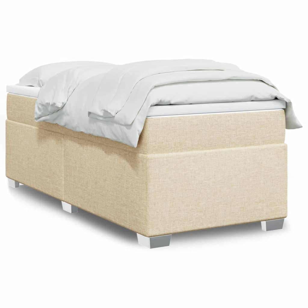 Boxspring met matras stof crèmekleurig 80x200 cm is nu te koop bij PeponiXL, paradijselijk wonen!